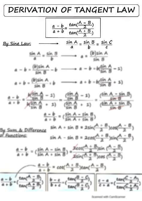 SOLUTION: Derivation of tangent law - Studypool