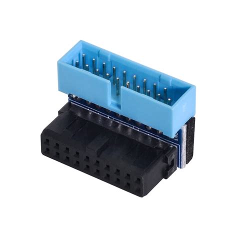 cablecc USB 3.0 20pin Male to Female Extension Adapter Down Angled 90 ...