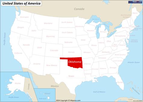 Map of Oklahoma State, USA - Mapsius.com