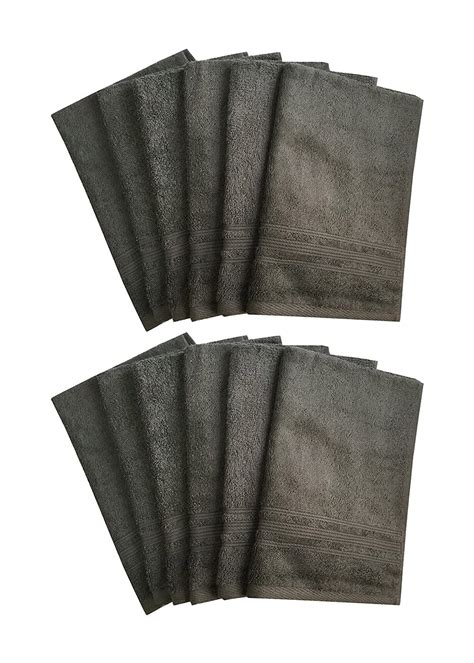 Get Grey Super Soft And Fluffy Hand Towel - Set Of 12 at ₹ 1548 | LBB Shop