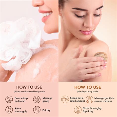 British Rose with Almond Bodywash & Himalayan Scrub Combo (Set of 2 ...