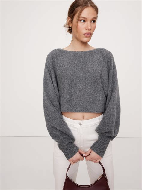 Midweight Cashmere Cropped Sweater | Banana Republic