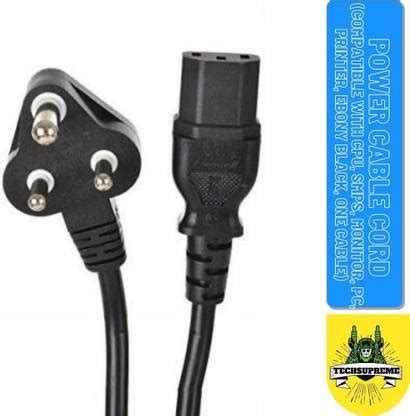 TechSupreme Power Cord 2 A 1.5 m Plastic Power Cable Cord for Desktops ...