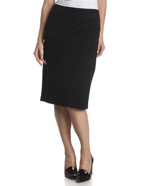 Buy Mac & Jac Women's Straight Slim Ponte Skirt,Black,10 at Amazon.in