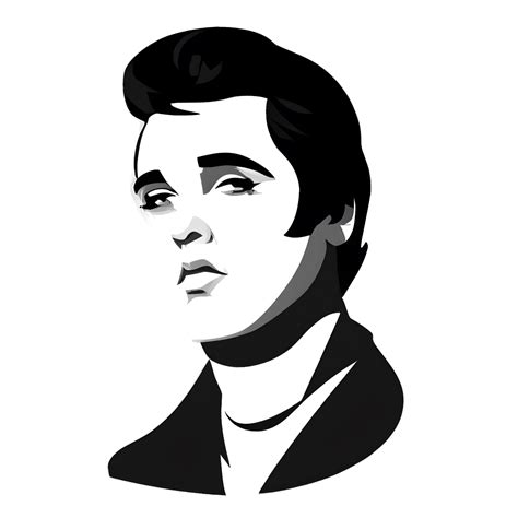 Elvis Presley Minimalist Black and White Silhouette Portrait · Creative ...