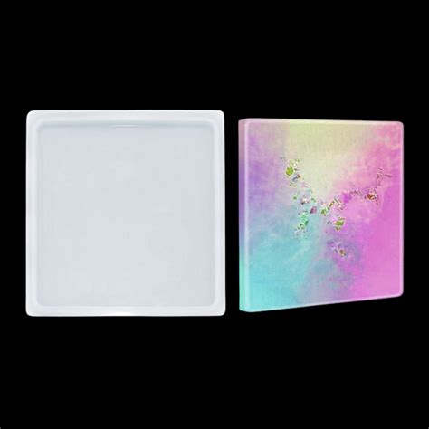 Resin square mould 6x6 inch silicone mold for trays photo frames DIY ...