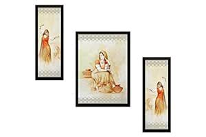 SAF paintings Diwali Gift UV Textured Ladies Printed Print Framed ...