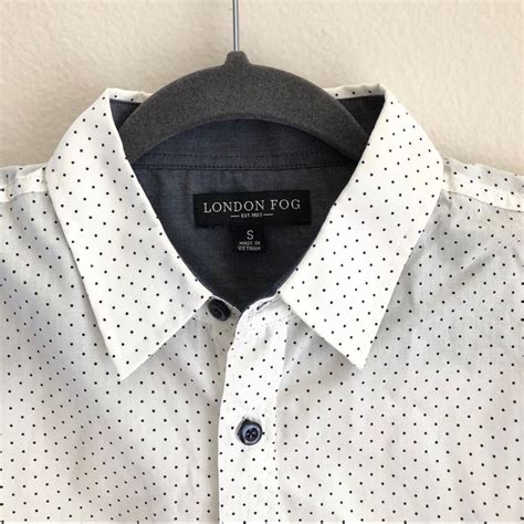 London Fog white with black polka dots shirt - Gem
