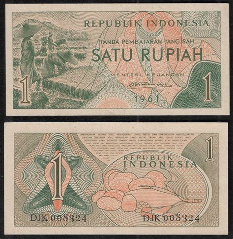 Satu Rupiah, Indonesia, 1961 – tezbid