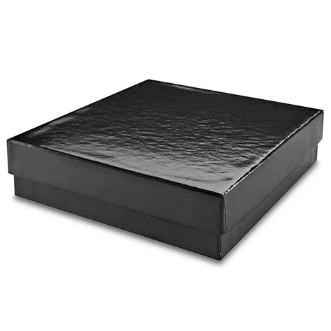 Jewelry Boxes - 4 x 4 x 1", Black Gloss S-14340 - ULINE