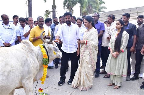 Telangana Polls: Congress leader Revanth Reddy goes for ‘Gau Pooja ...