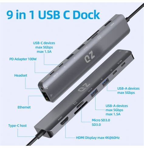 Buy QZ USB C Hub | C Hub | Type C Hub | USB Hub Type C | USB C Docking ...