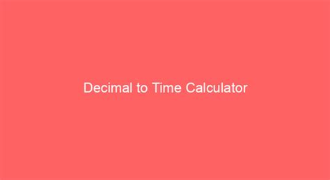 Convert Decimal Time 的图像结果
