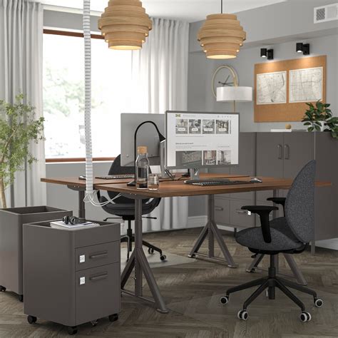 IDÅSEN desk, brown/dark grey, 160x80 cm (63x311/2") - IKEA