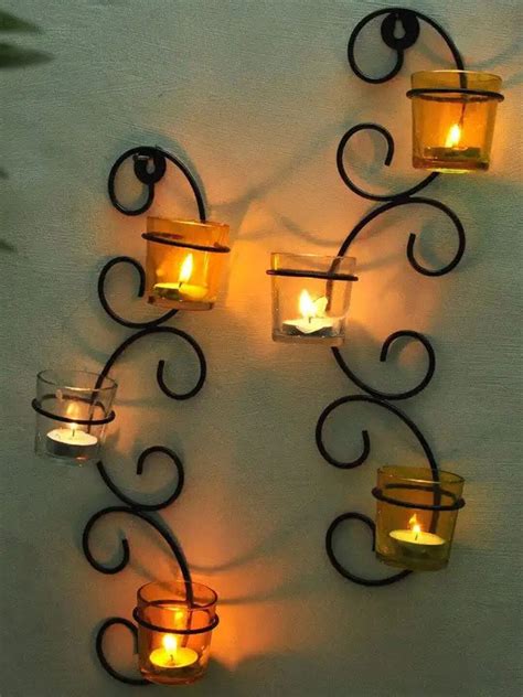 Buy | Pack of 2 Wall Hanging Tealight Candle Holder | Tied Ribbons