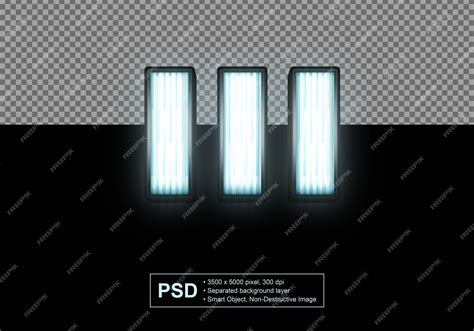 Premium PSD | III roman numeral in car headlamp style text effect psd separated background layer