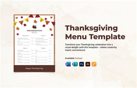 Free Thanksgiving Menu Templates, Editable and Printable