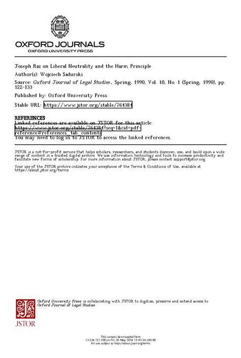 Sadurski-Joseph Raz Liberal-1990 - Joseph Raz on Liberal Neutrality and ...