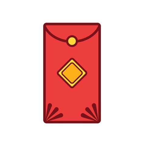 Angpao, angpow, ampao, or chinese lunar red envelope packet colored vector icon illustration ...