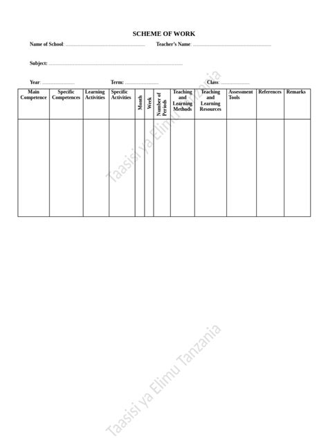 Scheme of Work Examples 的图像结果