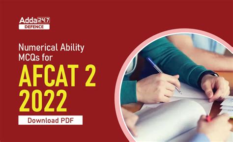 Numerical Ability Questions PDF for AFCAT 2 2022