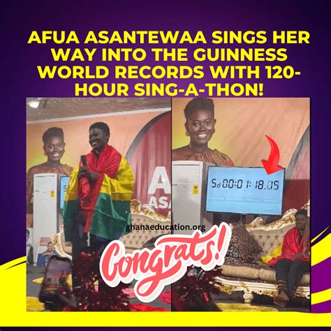 Afua Completes 120-Hour Sing-A-Thon Guinness World Records