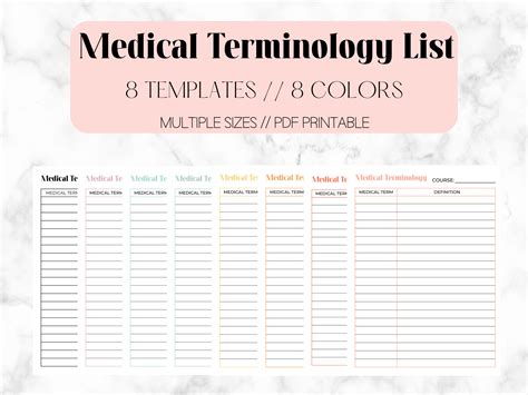 Medical Terminology List, Medical Terminology Study Note ...