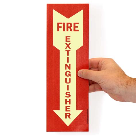 Buy SmartSign “Fire Extinguisher” Label with Downward Arrow | 4 x 12 ...