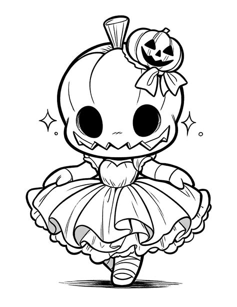Cute Spooky Halloween Coloring Page