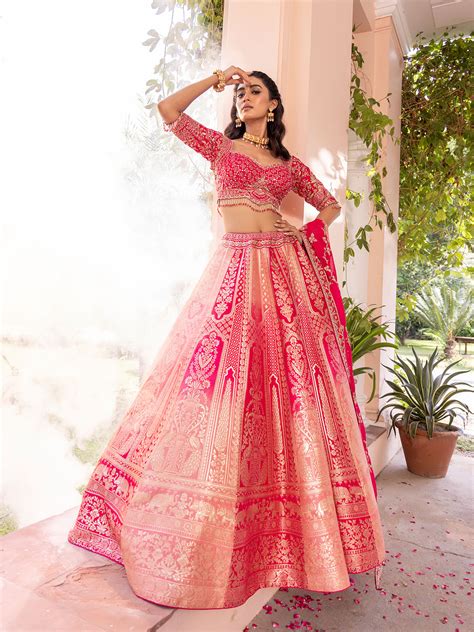 Kaleidoscope Fuchsia Pink Traditional Pattern Lehenga – Suvidha Fashion