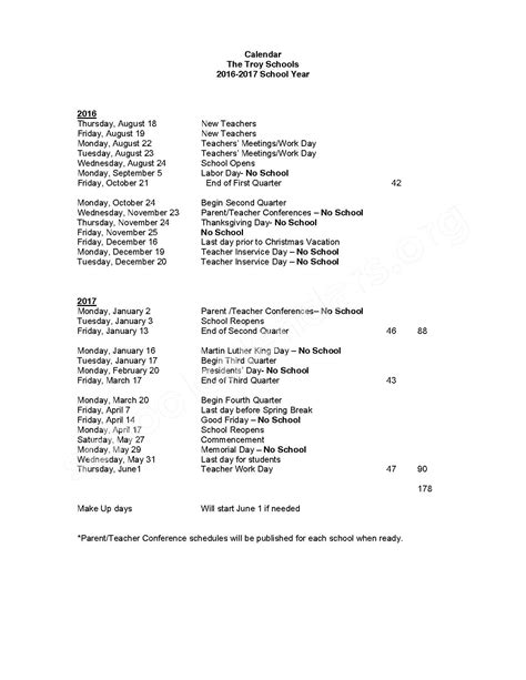 Troy City Schools Calendars – Troy, OH