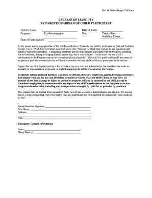 Fillable Online trinityriver audubon For All States Except California ...