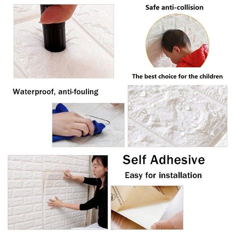 Buy 3d Brick Wallpaper Peel and Stick Panels, White Brick Textured ...