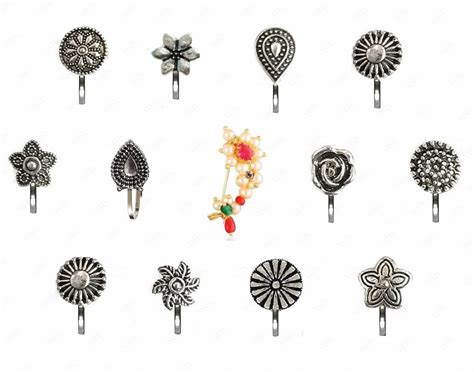 Buy VAMA FASHIONS Traditional Maharashtrian Without Piercing Nath ...