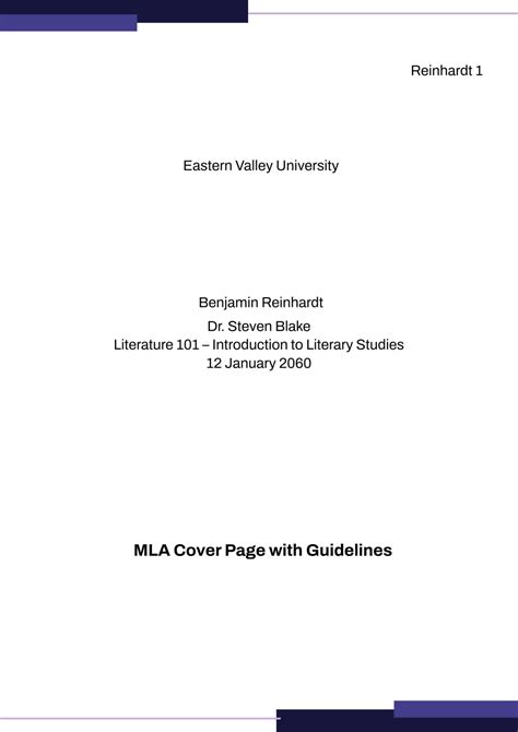 Free MLA Cover Page Templates to Edit Online