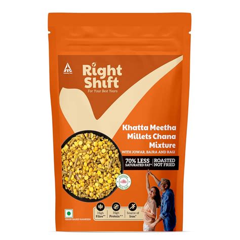 Right Shift High Protein Roasted Mix - Khatta Meetha, 150g | 70% Less ...