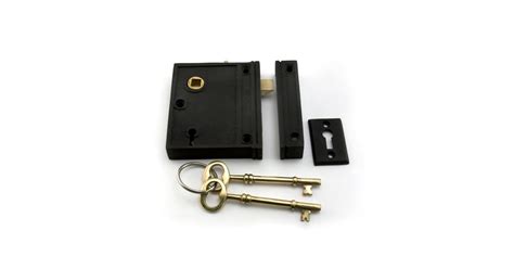 Signature Hardware 316116 Vertical Iron Rim Lock Set with 2-1/4 ...