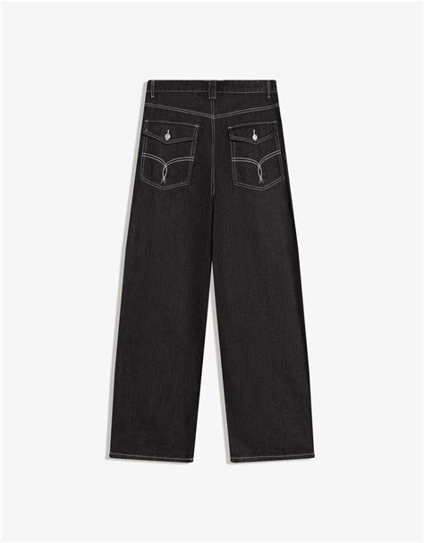 Embroidered super baggy jeans - Men | Bershka