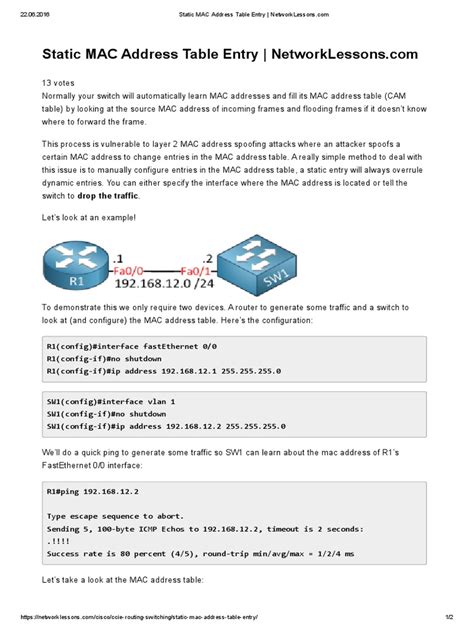 Image result for Mac Address Table Example