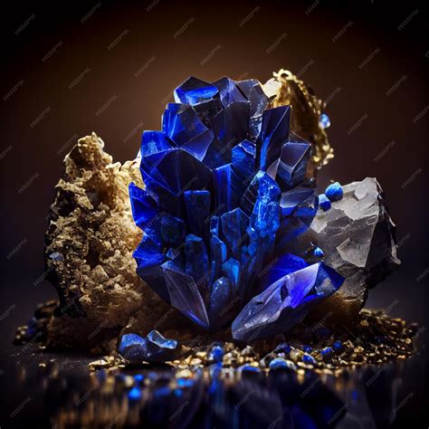 Premium Photo | Shiny blue crystal lapis lazuli gem isolated on black ...