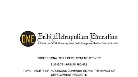 HR 101: Rights of Indigenous Communities & Development Impact Analysis ...