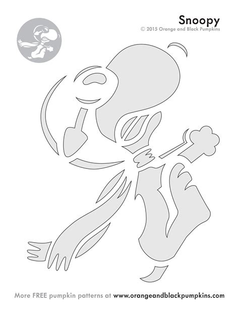 Printable Snoopy Pumpkin Carving Template