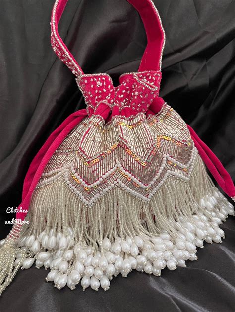 Premium Jhumka Potli Pink | Clutches and More