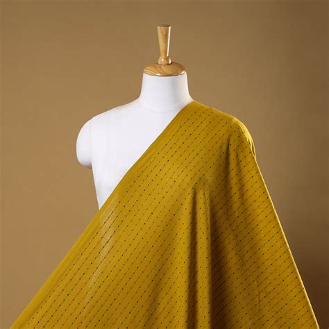 Yellow Prewashed Cotton Jacquard Weave Fabric