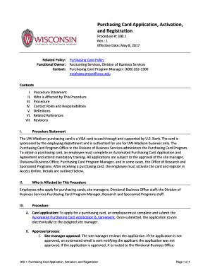 Fillable Online Purchasing Card Application, Activation, Fax Email ...