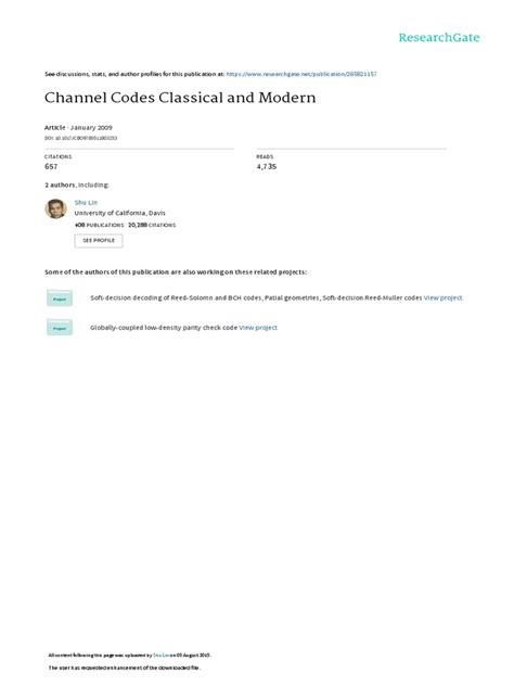 Image result for Channel Codes PDF