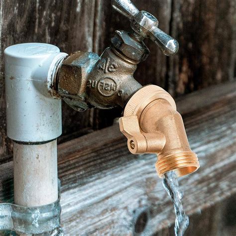 Buy 45-Degree Solid Brass Garden Hose Elbow Connector with On/Off ...