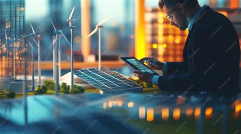 Engineer analyzing data in renewable energy lab ai generated | Premium ...