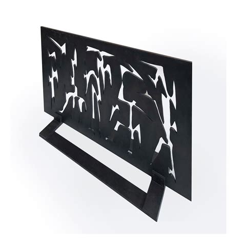 Contemporary Fireplace Screen "Kalahari" in Brass with Free Forms ...