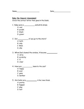 Image result for Ruby the Copycat Worksheet